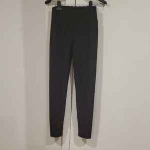 Aro Swim Black Straight Leg Textured Pants